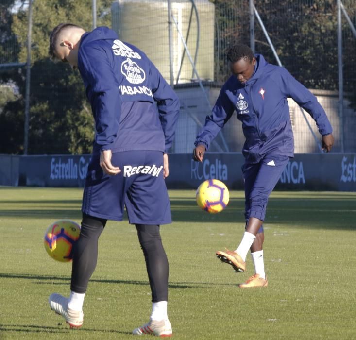 El Celta prepara en A Madroa el partido en Vallecas