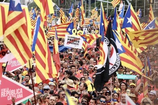 La manifestació de la Diada omple la Diagonal