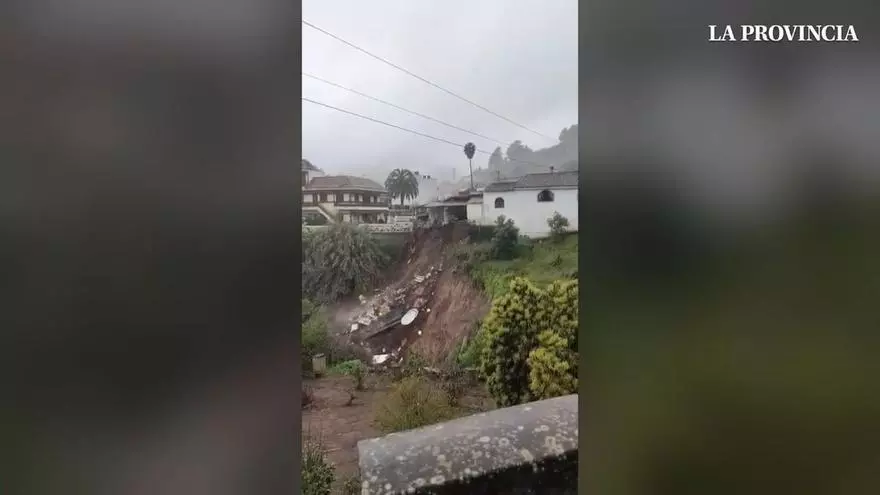 Las lluvias derrumban un restaurante en Teror en plena borrasca Therese