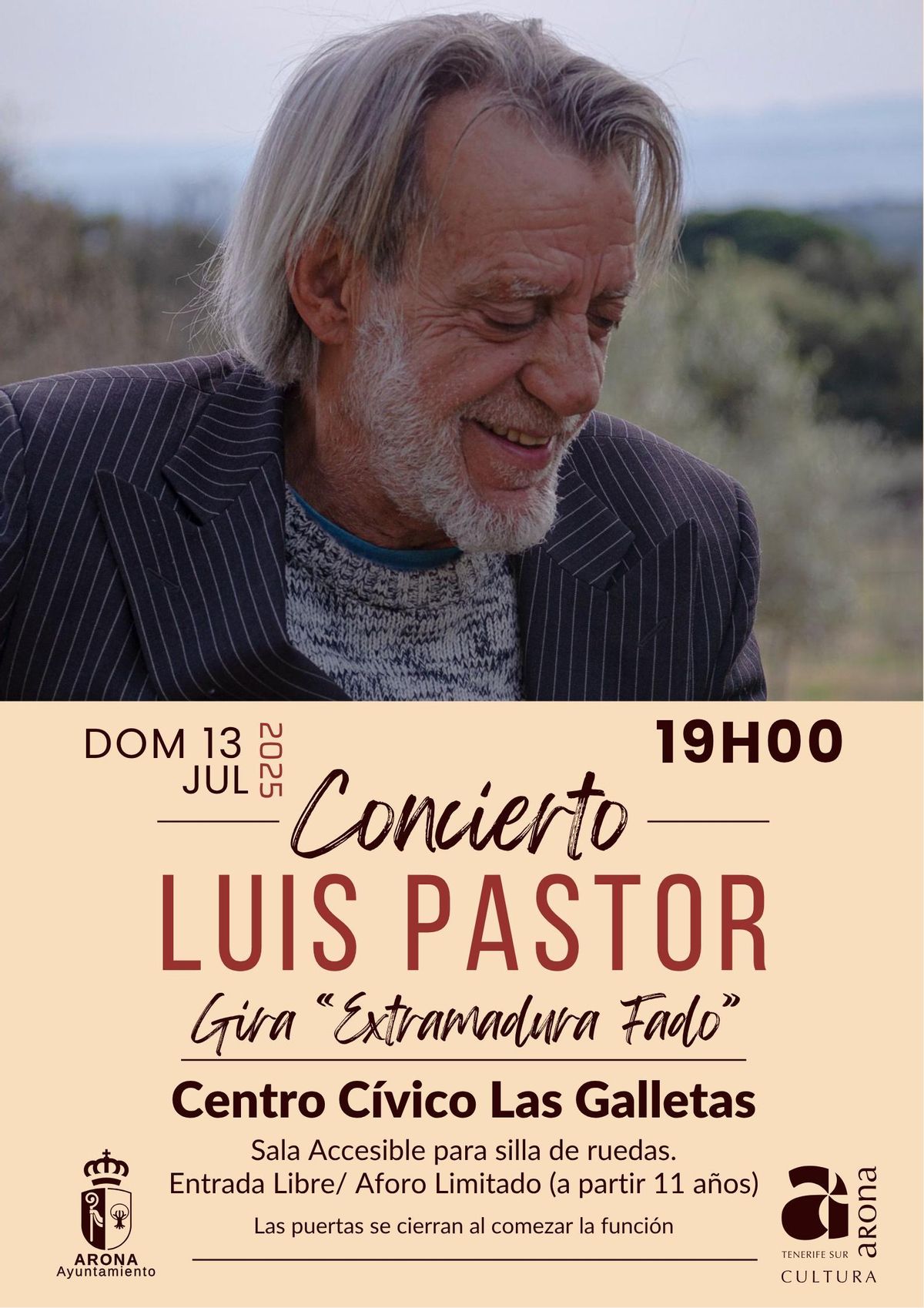 Cartel del concierto de Luis Pastor.