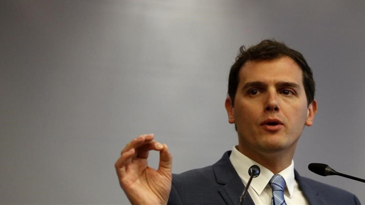 El Presidente de Ciudadanos, Albert Rivera, este martes en Madrid.