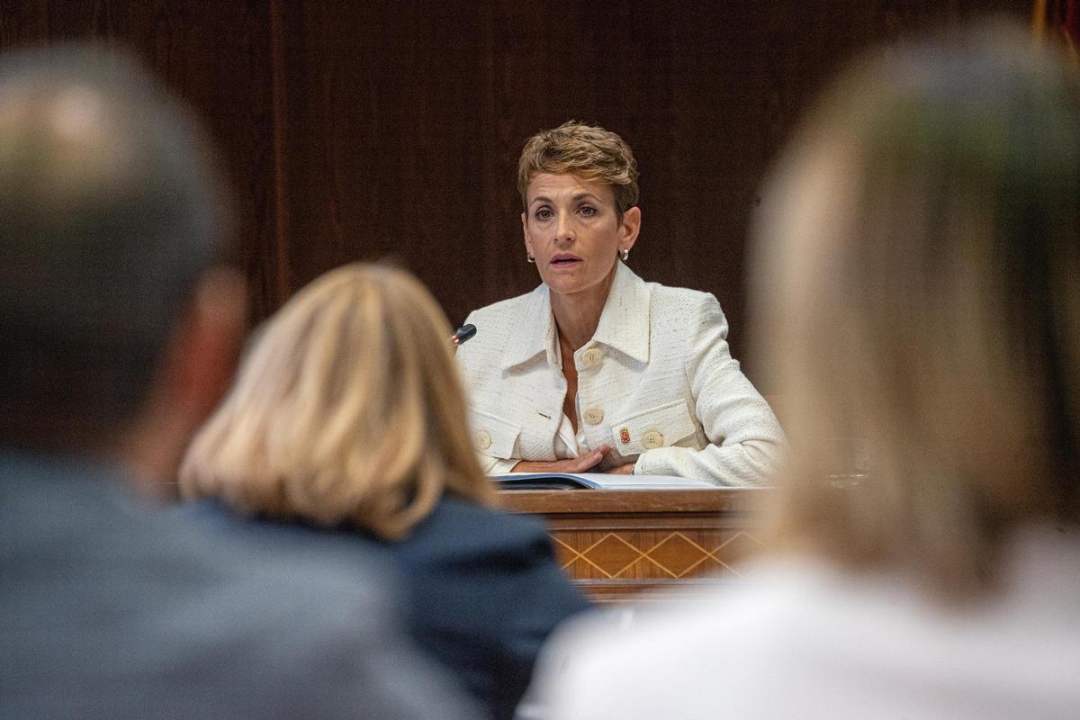 La presidenta del Gobierno de Navarra, María Chivite, comparece en la comisión sobre el 'caso Koldo' en el Senado.