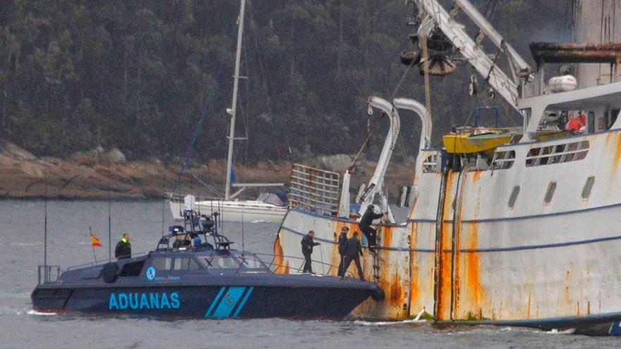 Interceptan en Marín un barco con un cargamento de cocaína