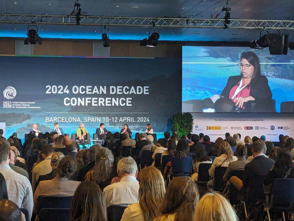 Sylvia Michele, durante la Conferencia del Decenio de los Océanos celebrada en abril en Barcelona.