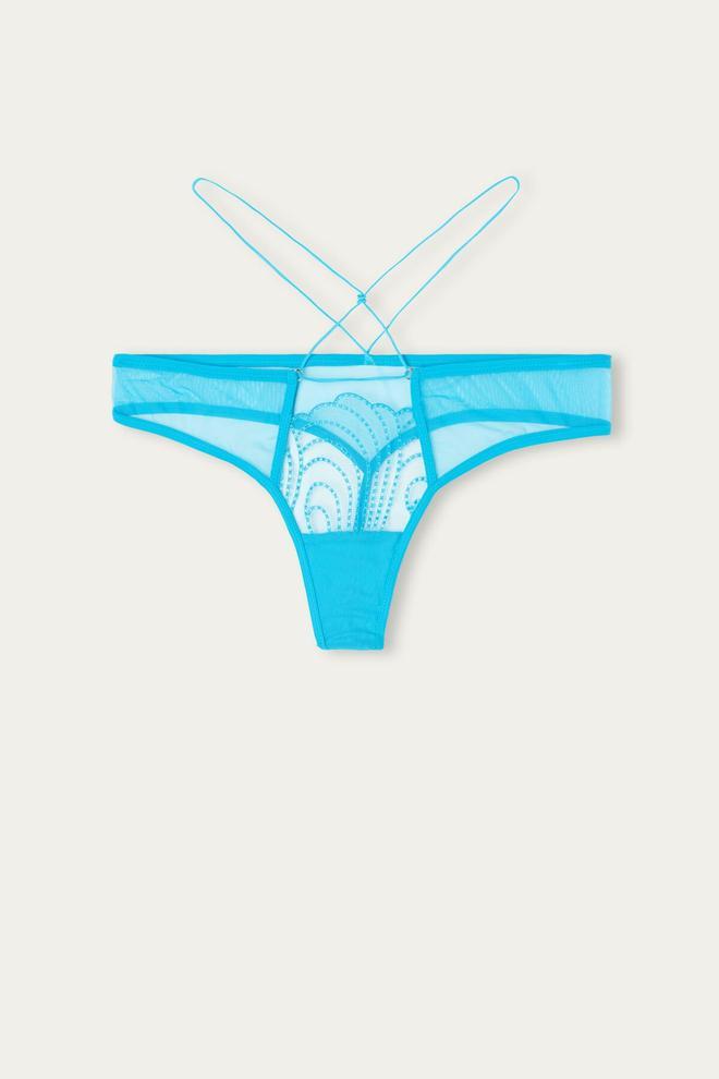 Tanga lencero de Intimissimi azul turquesa