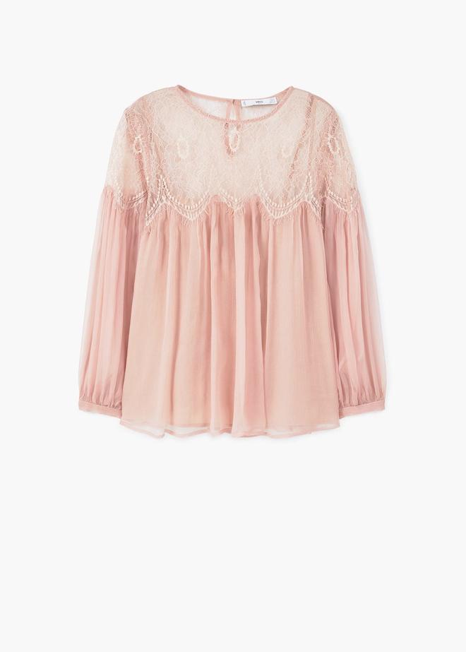 Rebajas Mango: blusa panel encaje