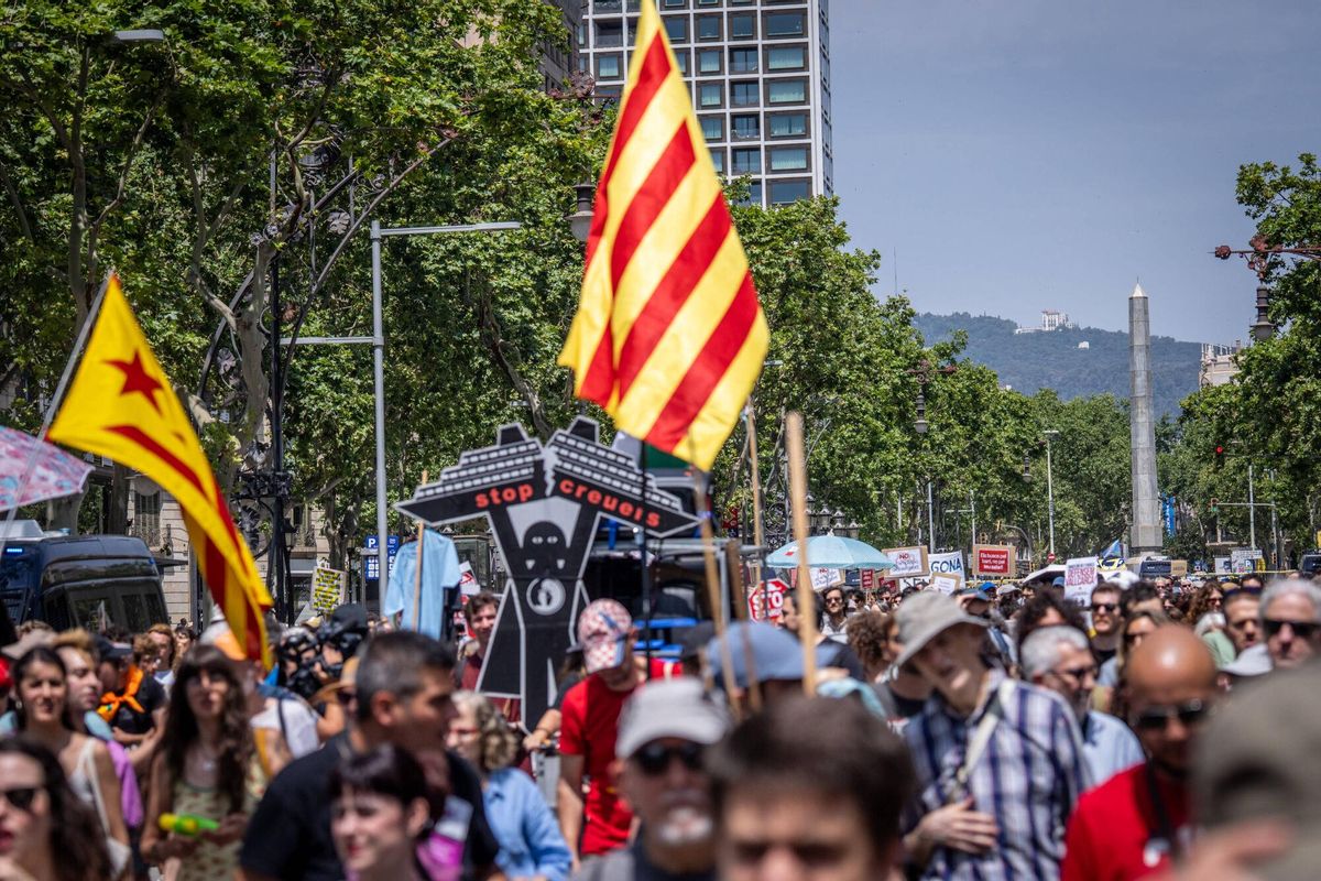 Manifestación en Barcelona por el decrecimiento turístico