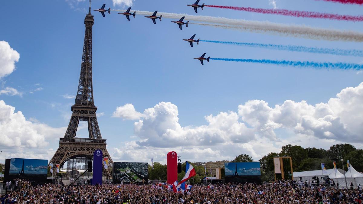 Ceremonia del traspaso de los Juegos Olímpicos a París 2024.