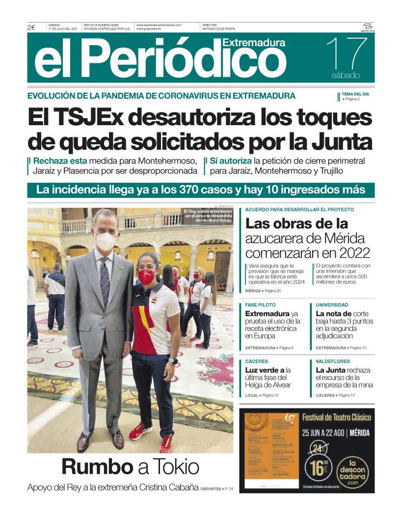 Consulta la portada correspondiente al día 17 de julio del 2021