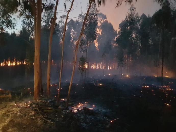 El fuego arrasa en Rianxo más de 750 hectáreas