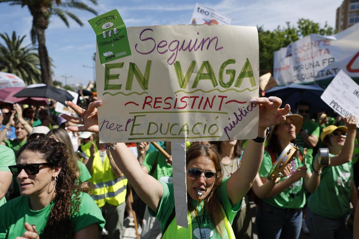 La huelga de docentes valencianos inicia su quinta semana, con otra reunión negociadora