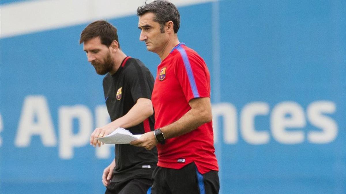 Valverde y Messi, en la Ciudad Deportiva