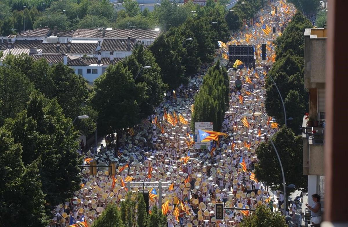 La manifestación de la Diada en Salt.