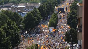 La manifestación de la Diada en Salt.