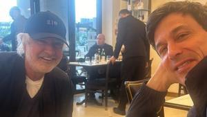 Briatore y Wolff, almorzando juntos en Mónaco este lunes
