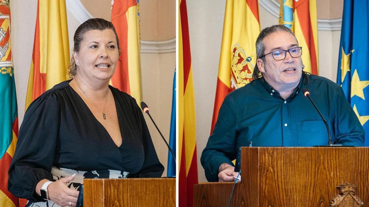 Patricia Puerta, portavoz del PSOE, y Pau Sancho, portavoz adjunto de Compromís.