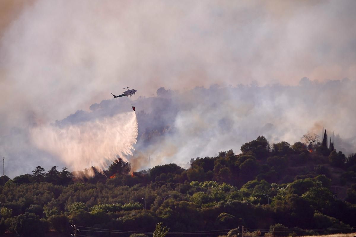 Incendio forestal junto al Castillo de la Albaida