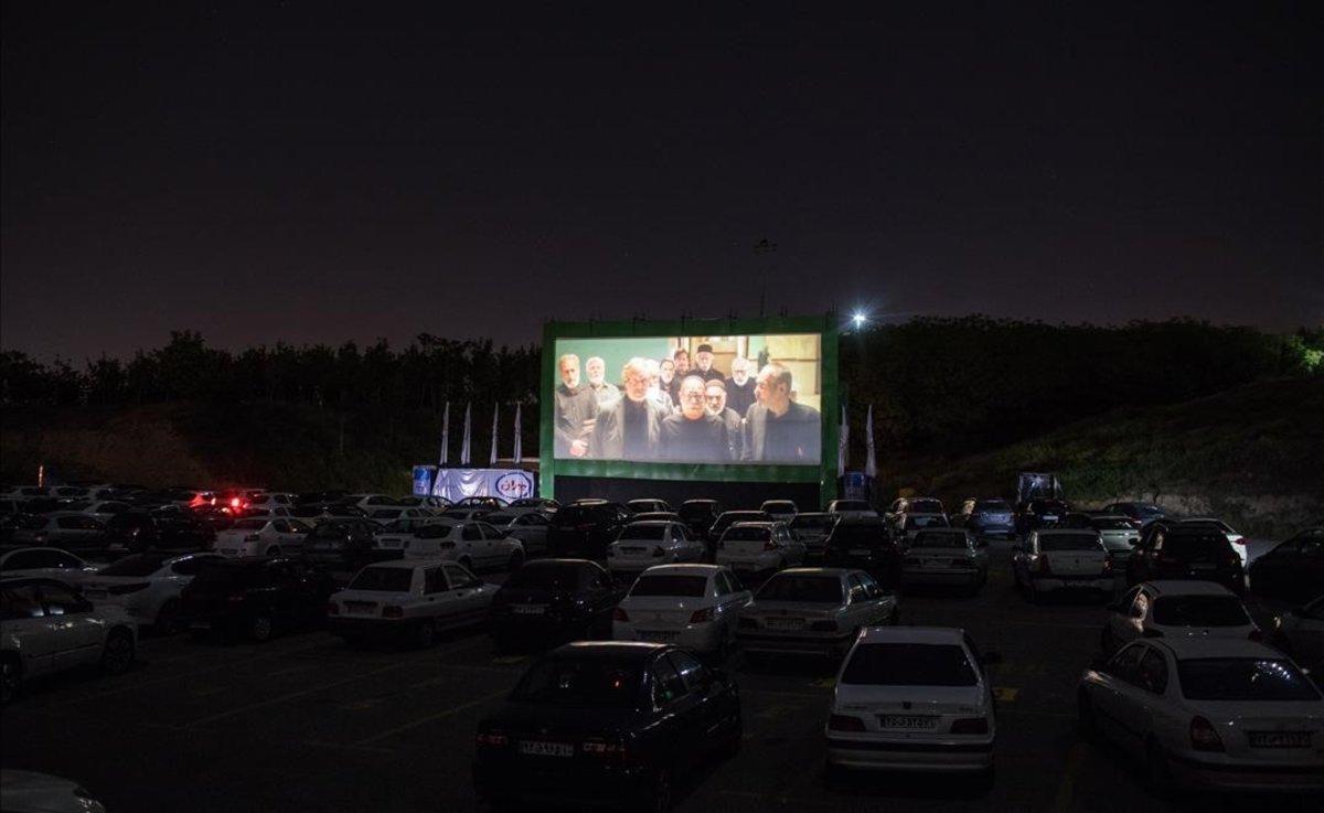 Autocine en Teherán, Irán.