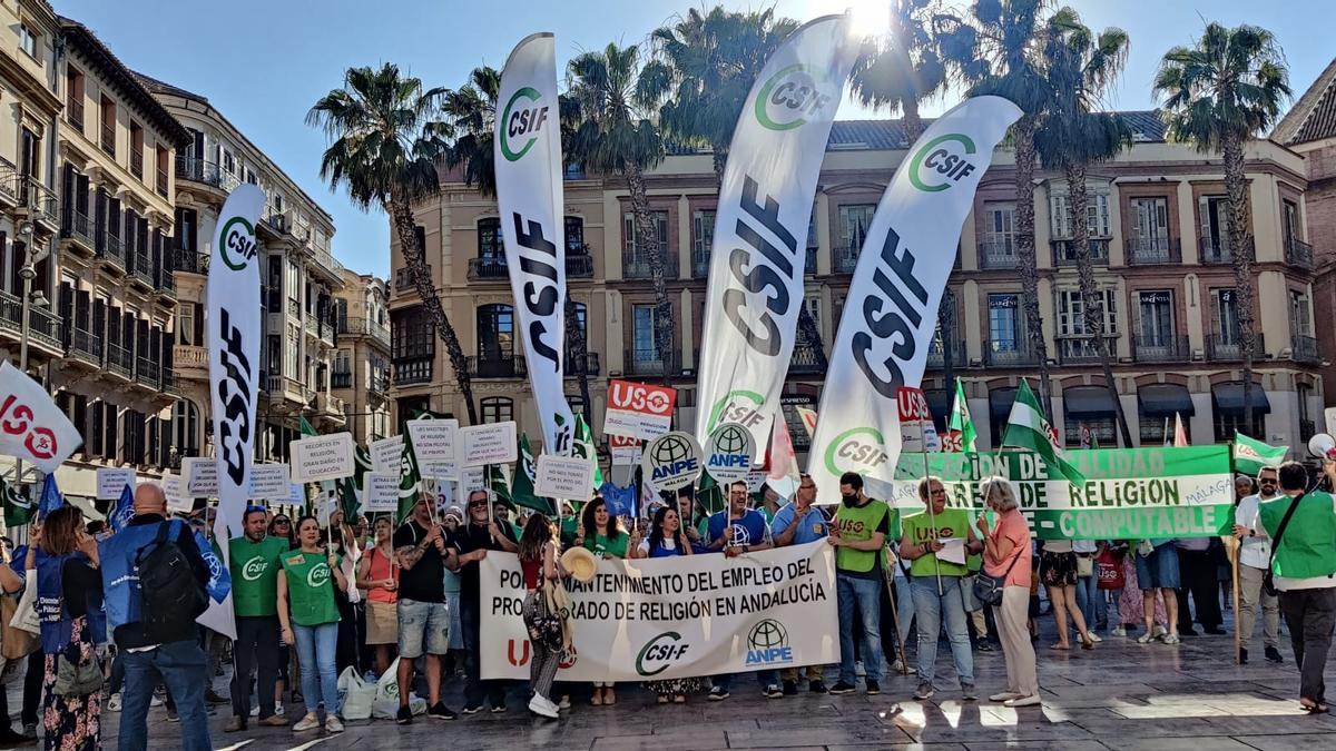 Una imagen de la concentración de este miércoles en la plaza de la Constitución.