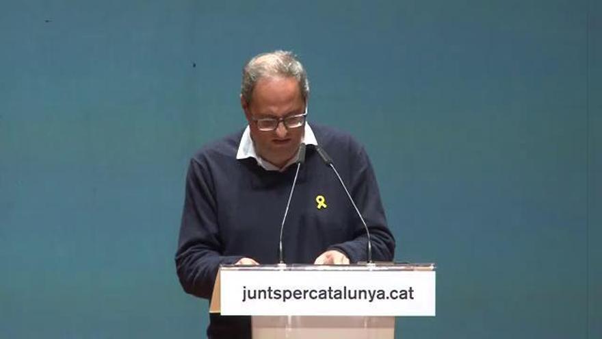 Torra crida els catalans a manifestar-se "pacíficament" i "sense por"