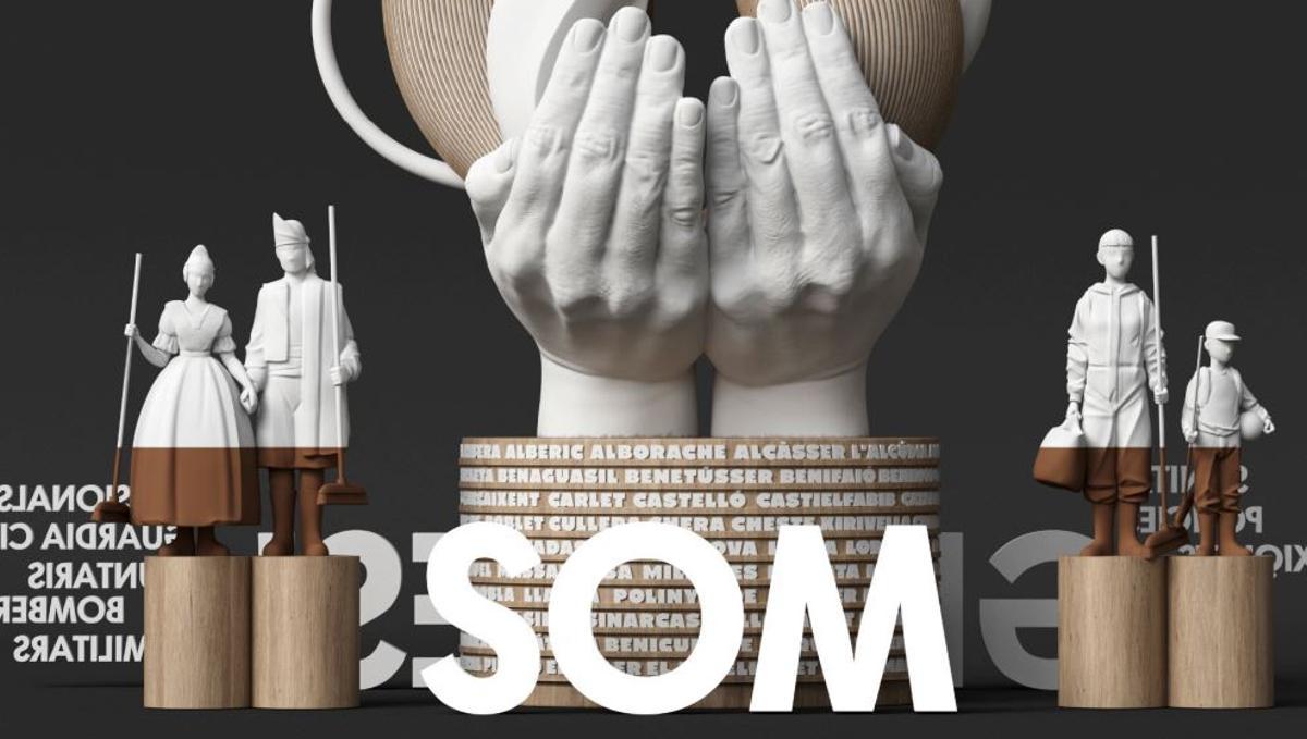 El monumento solidario que se plantará en Paiporta.