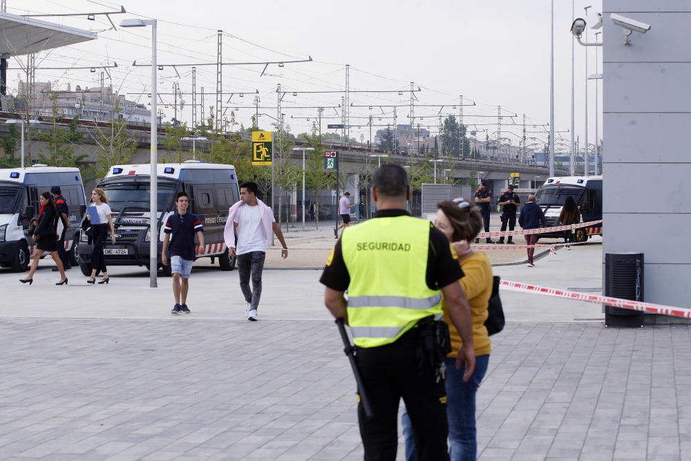 L'estació del TAV a Girona, blindada pels cossos policials