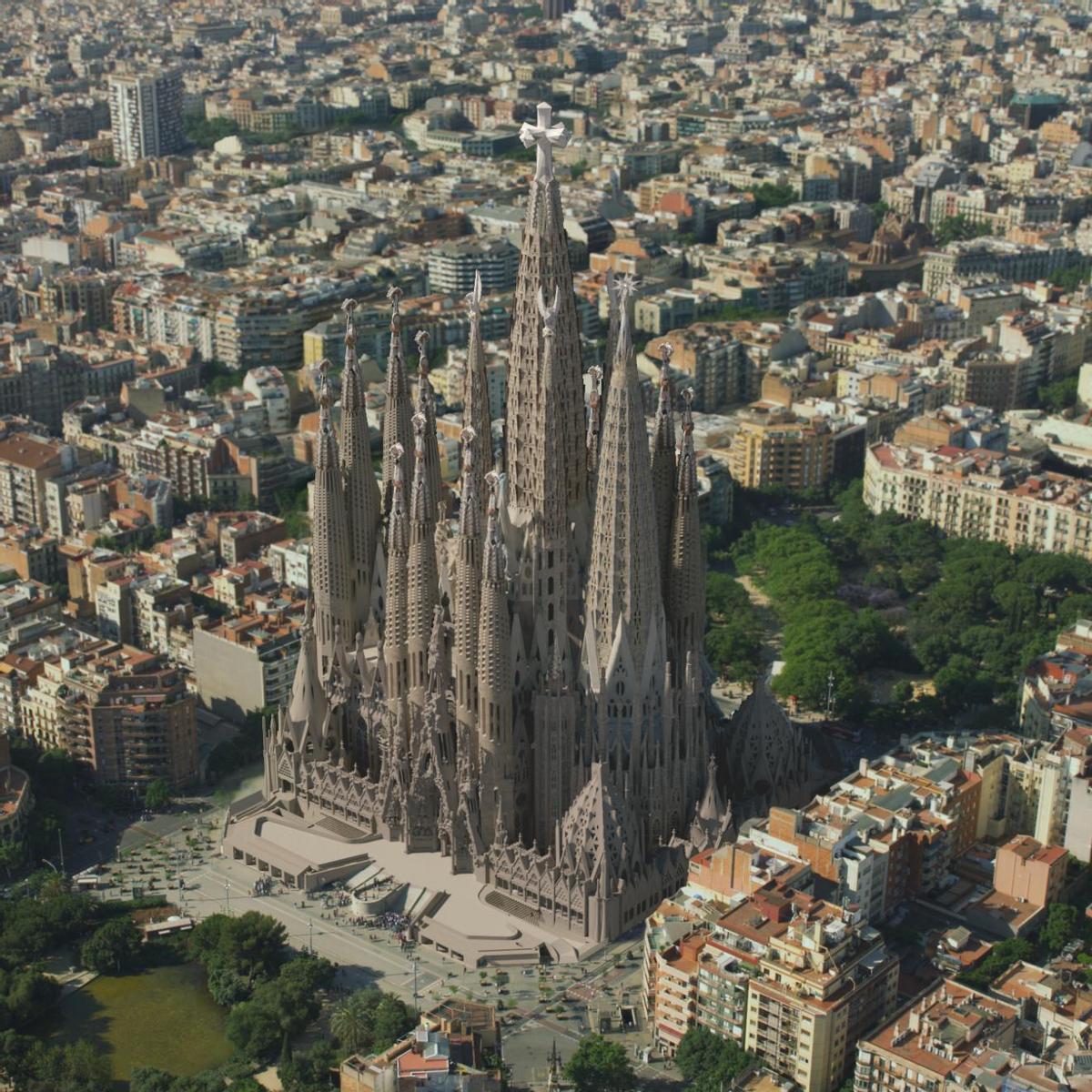 Render del templo de la Sagrada Família acabado.