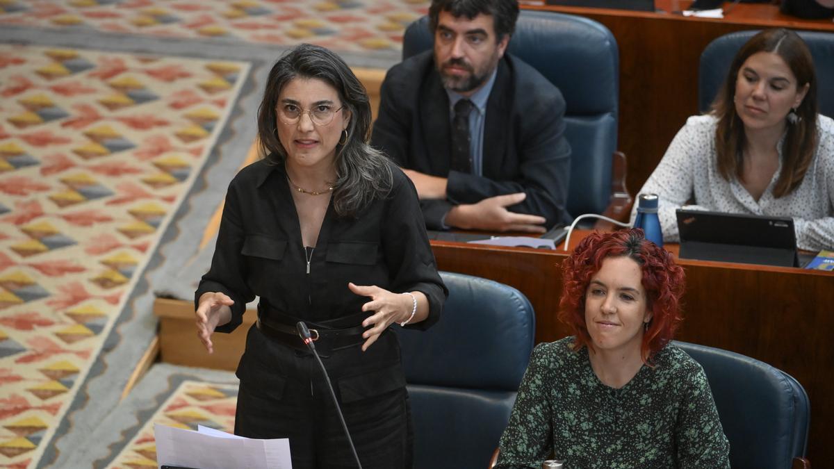 La portavoz de Más Madrid en la Asamblea, Manuela Bergerot, defiende a su compañero Pablo Padilla por los gestos realizados.