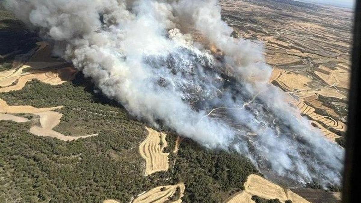 La comarca de Los Monegros estará en alerta rojo plus este domingo por riesgo de sufrir incendios como el de Leciñena.