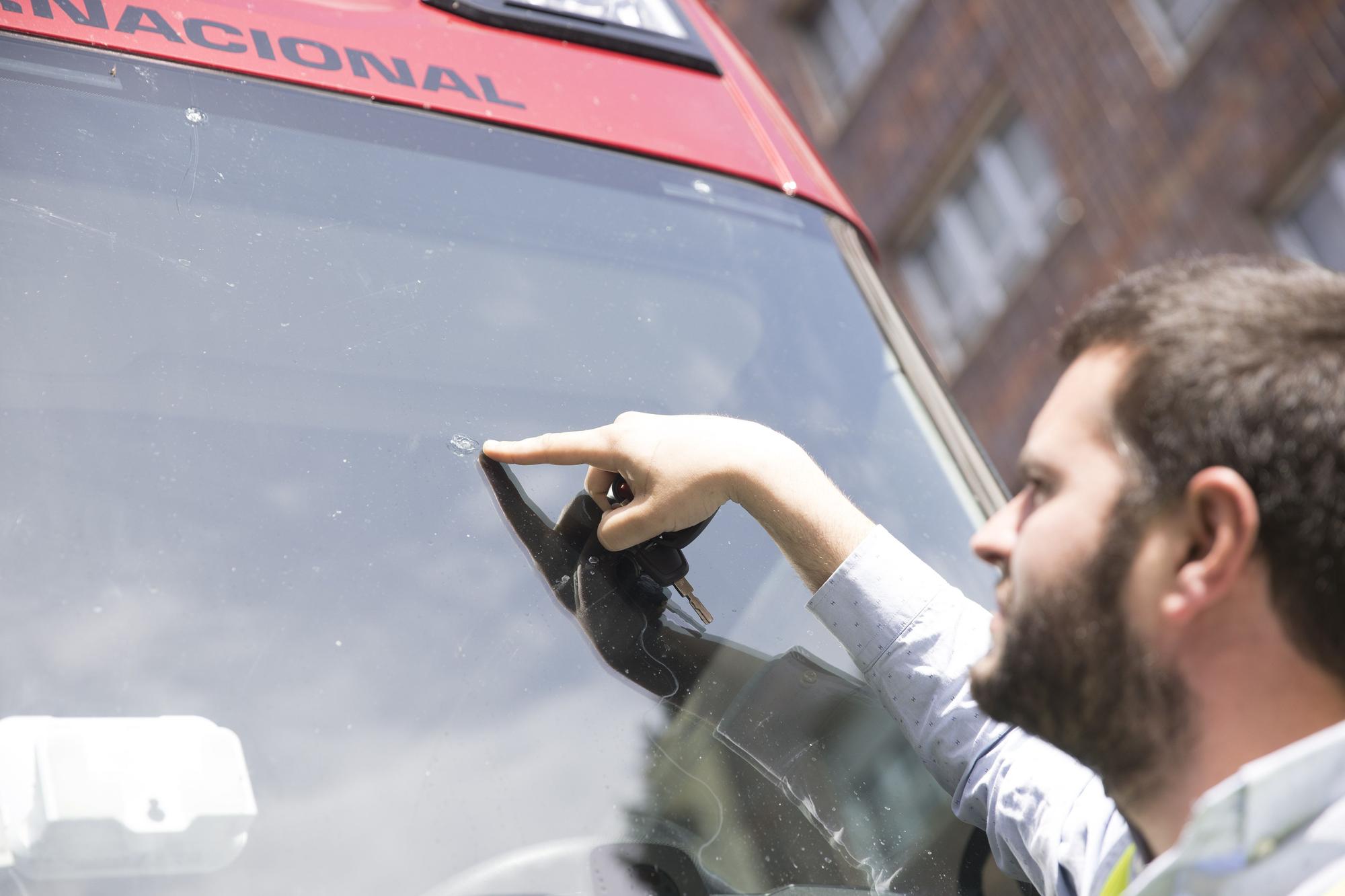 EN IMÁGENES: Los transportistas inundan las calles de Oviedo de camiones para visibilizar su protesta