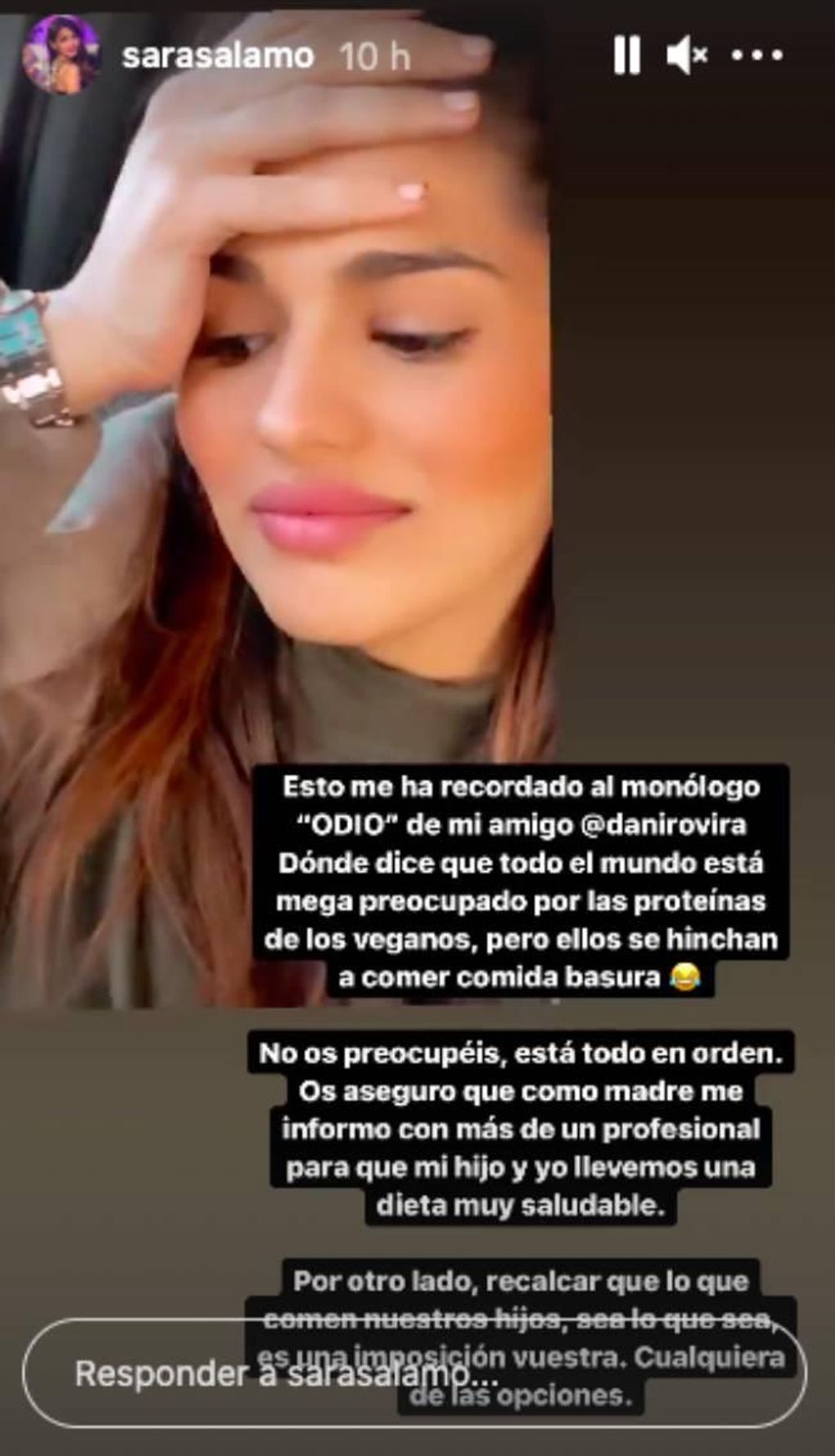 Sara Sálamo habla sobre el veganismo