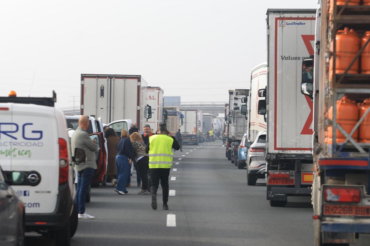 Accidente múltiple en la AP-7 en Castellón