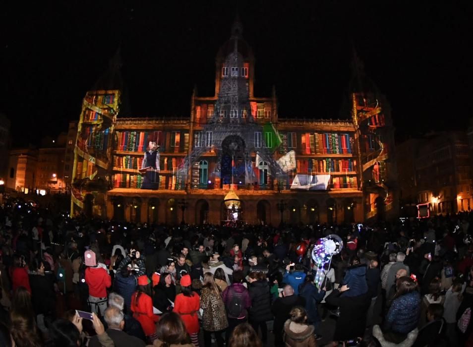 Navidad en A Coruña | Encendido del alumbrado navideño en María Pita