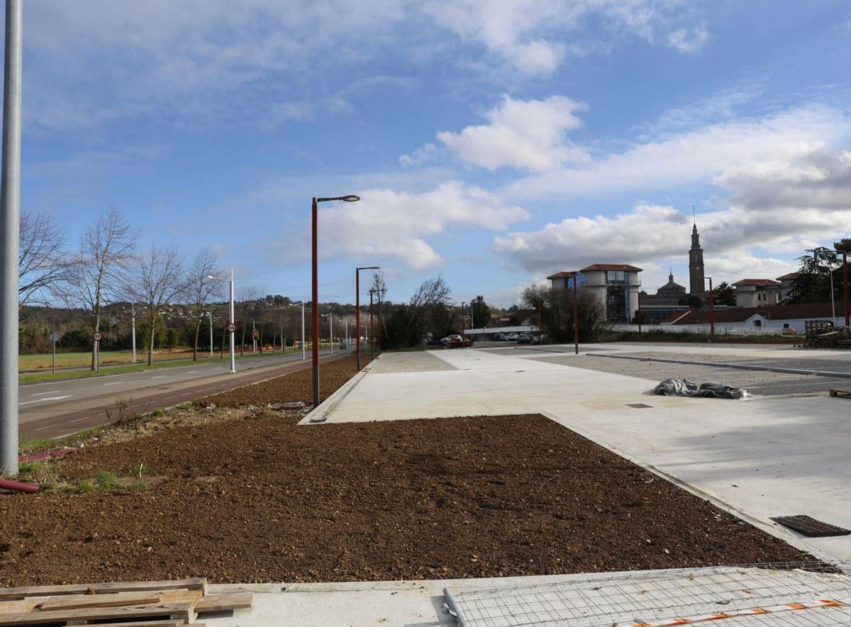 Una de las zonas de las obras de urbanización de La Pecuaria, ayer.