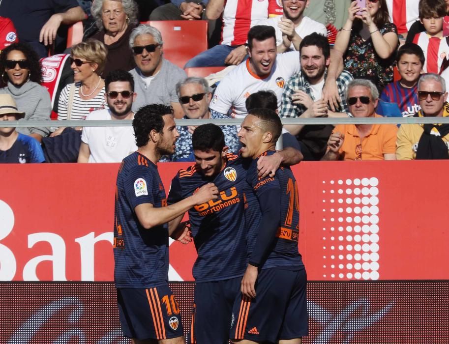 La celebración del gol de Guedes en Girona