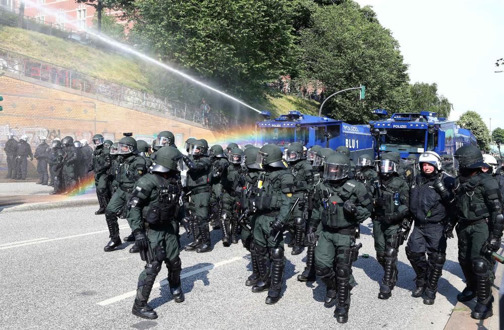 Nueva jornada de disturbios en las protestas contra la cumbre del G20 en Hamburgo.