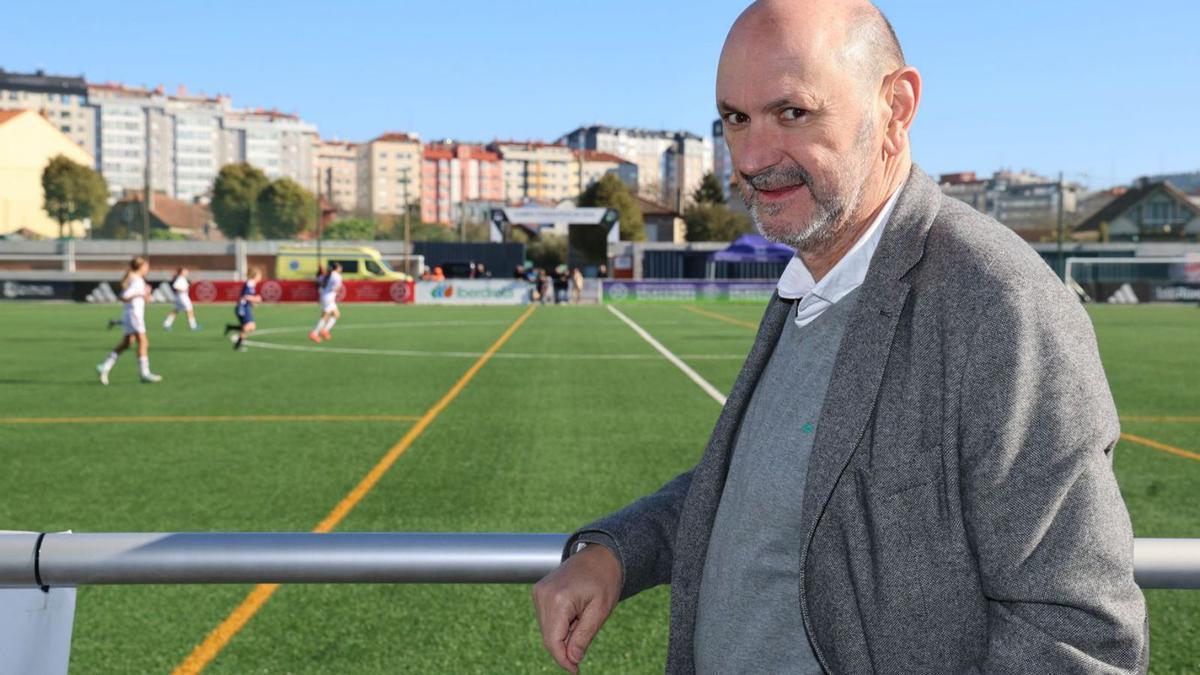 Louzán, ayer en el campo de Coia.