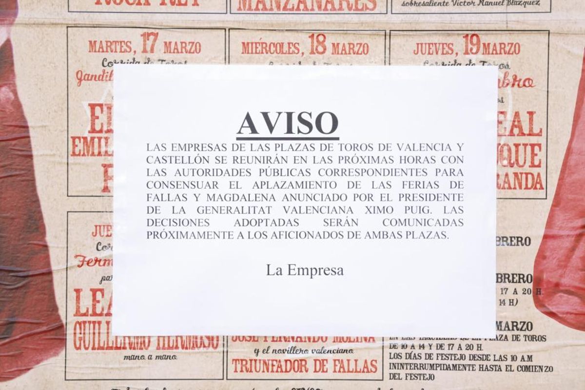 El coronavirus paraliza la Feria de Fallas