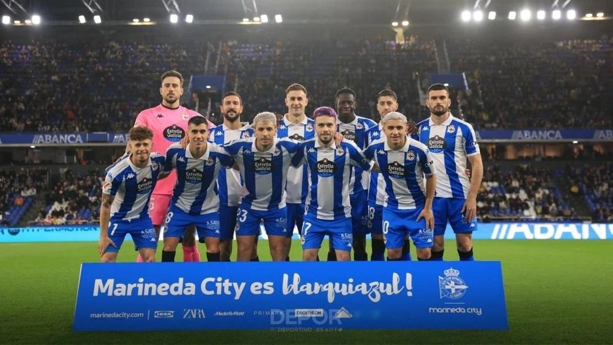 Once titular del Deportivo en el último partido ante el Castellón