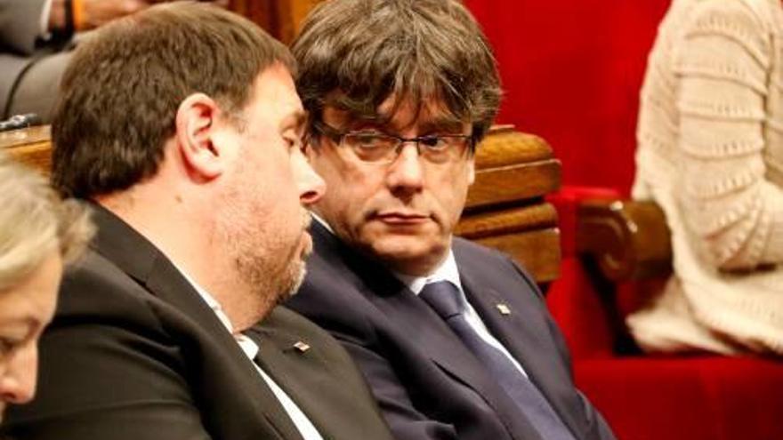 Oriol Junqueras i Carles Puigdemont, en una imatge d&#039;arxiu.