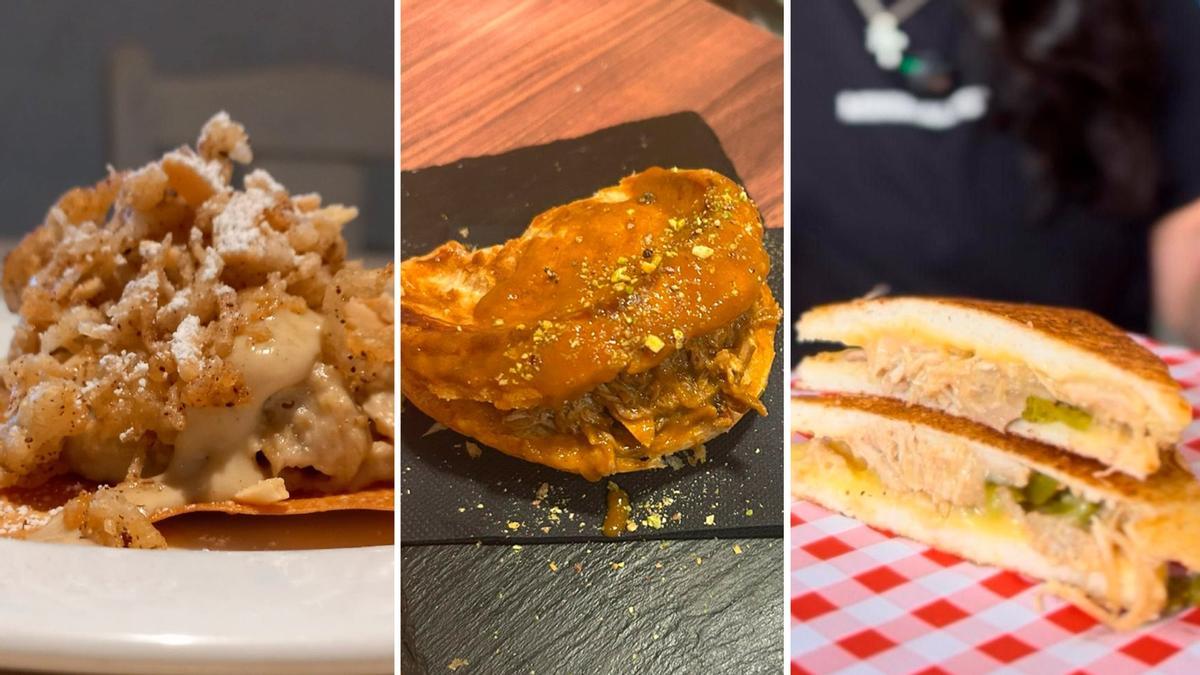 Por la izquierda, los pinchos &quot;Exótico&quot;, &quot;Corral Roll&quot; y &quot;La Pomada&quot;, los más votados en &quot;Siero de Pinchos&quot;