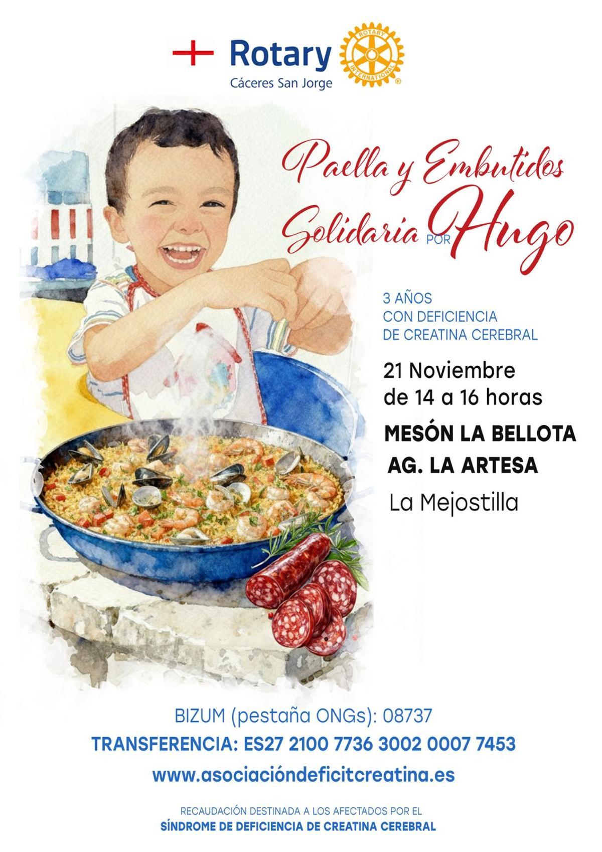 Imagen del cartel de la comida solidaria.