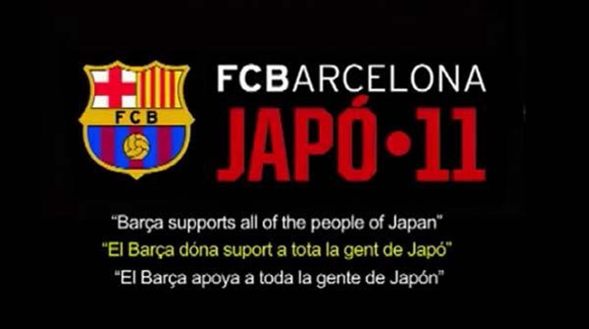 El Barça publica un missatge de suport a les víctimes del terratrèmol al Japó al març.