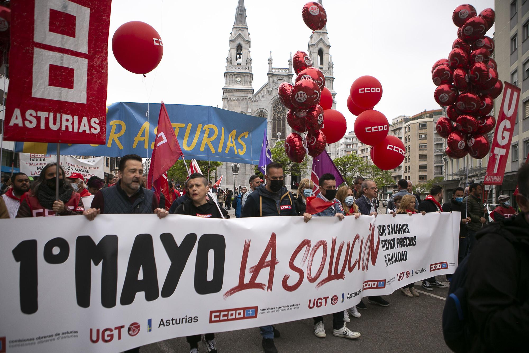 La manifestación del Primero de Mayo en Avilés
