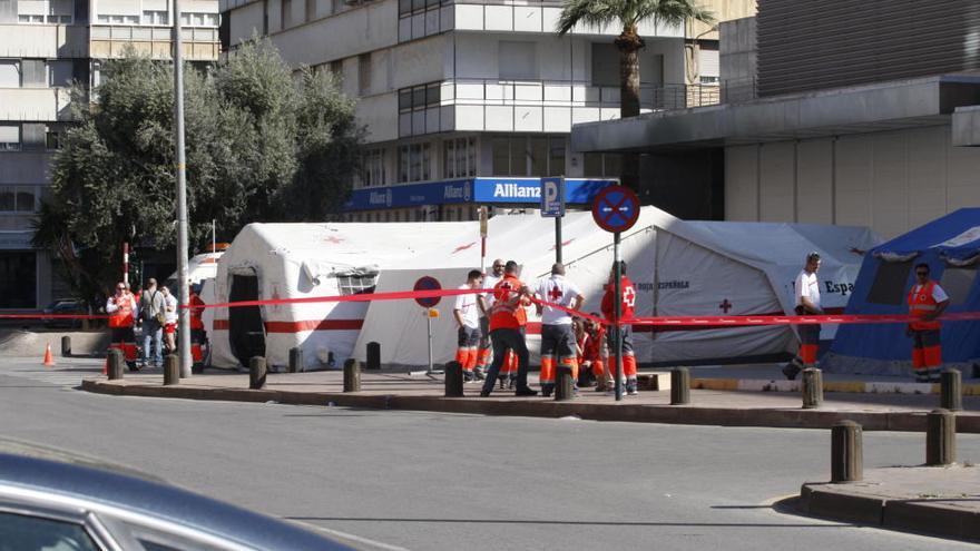 Uno de los hospitales de campaña de la Cruz Roja.