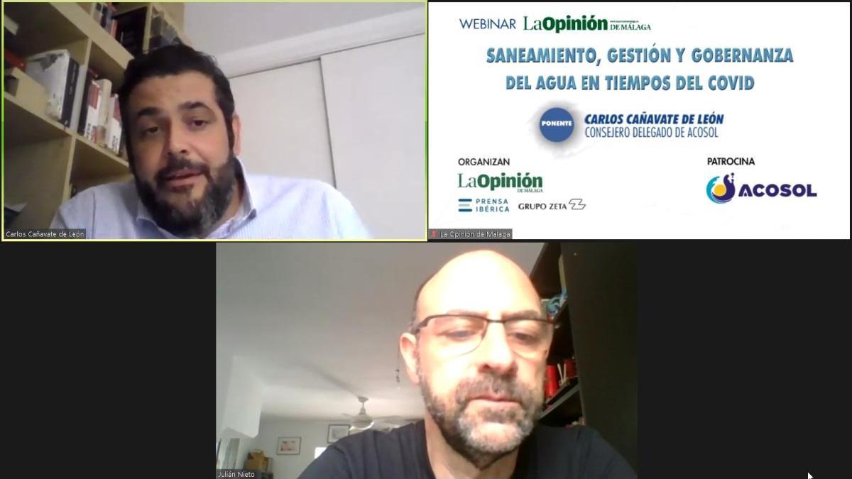 Carlos Cañavate, consejero delegado de Acosol, protagonizó la webinar organizada por La Opinión de Málaga sobre la gestión del agua.