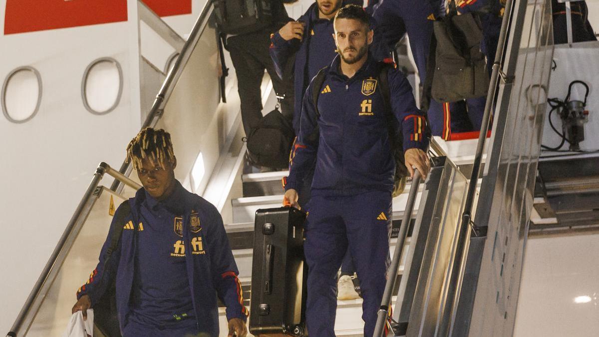 La llegada de la selección española a Catar