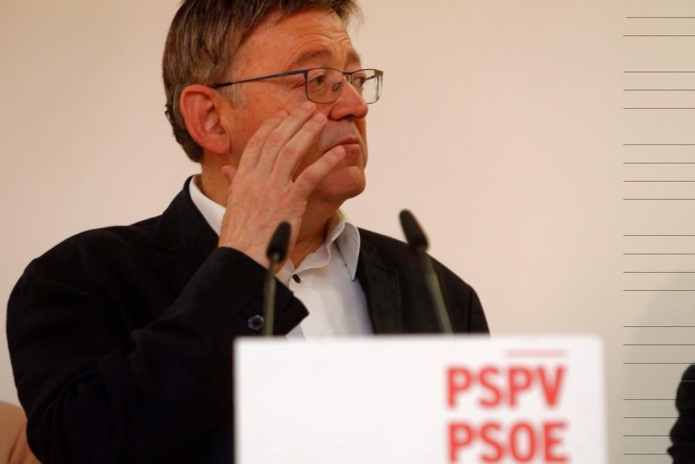 Ximo Puig en la sede del PSOE