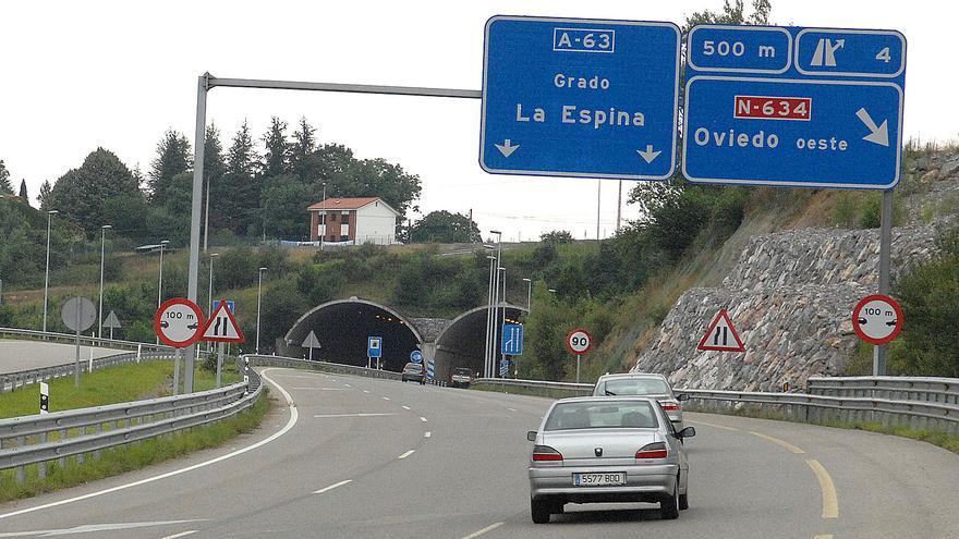 Transportes cierra a partir de este miércoles, durante cuatro meses y medio, uno de los tubos del túnel de Latores de la autovía Oviedo-La Espina