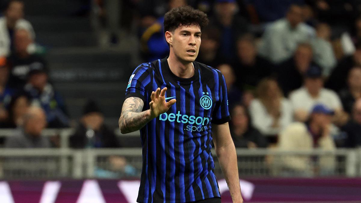 El jugador del Inter Milan Alessandro Bastoni durante el partido de este domingo ante el Roma.